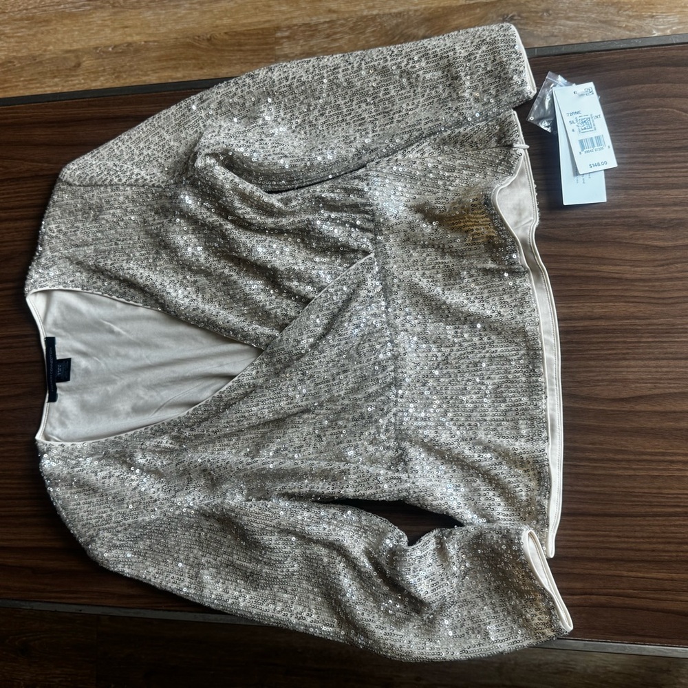 French Connection Sequin Blouse in Gold